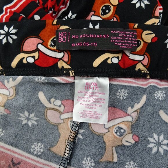 Rudolph Red Nose Reindeer Joggers JUNIOR SIZE XL 15-17 Christmas Pajama Pants PJ - Picture 2 of 4